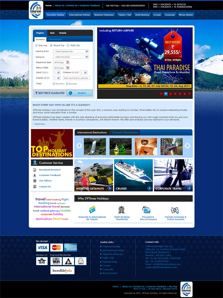 29Three Holidays Homepage Design