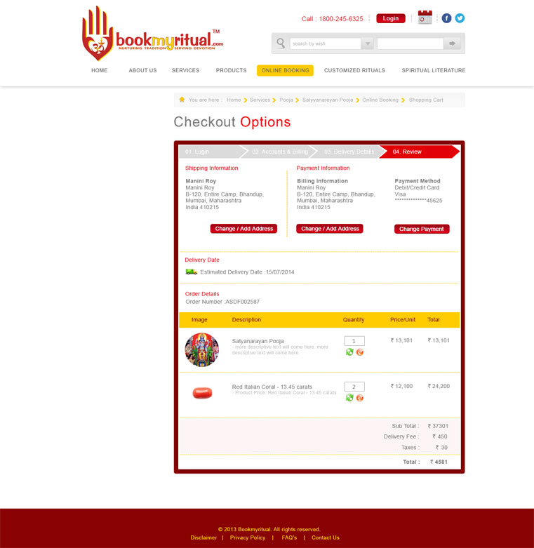 BookMyRitua Checkout Page04 Designl