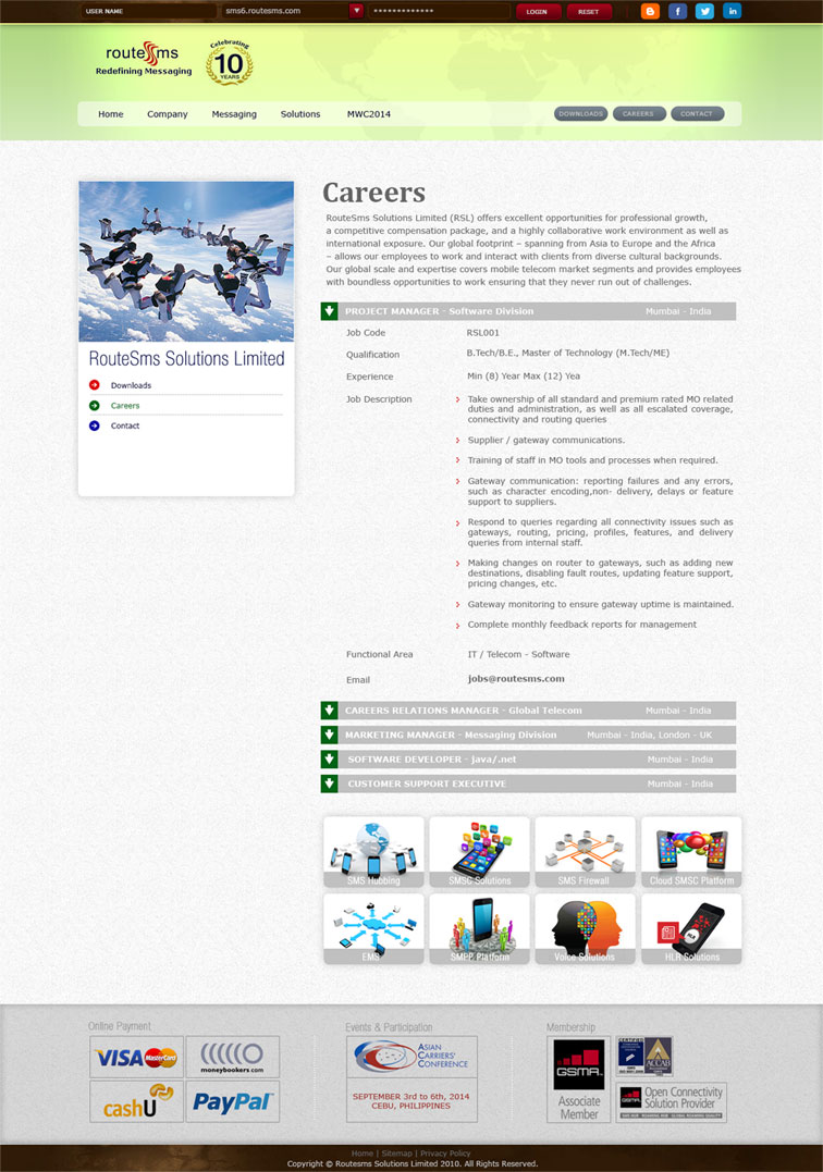 Routesms internal page3 design